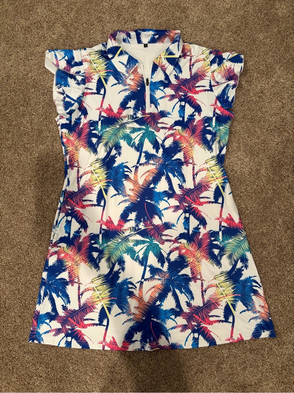 Women’s Tropical Palm Print Mini Dress in Multicolor